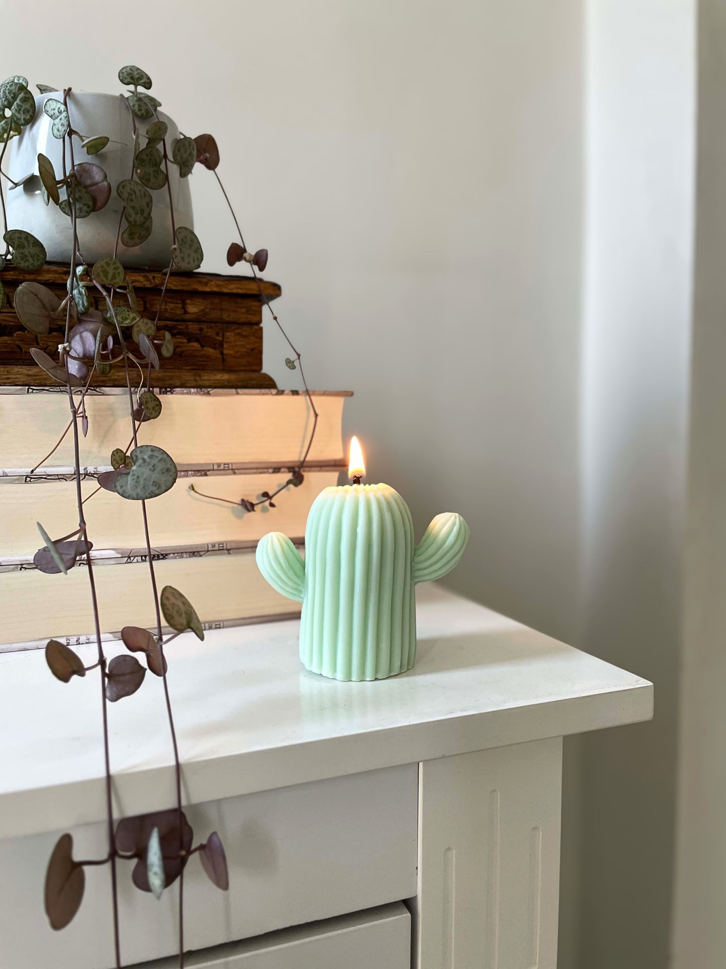 Decorative cactus candle