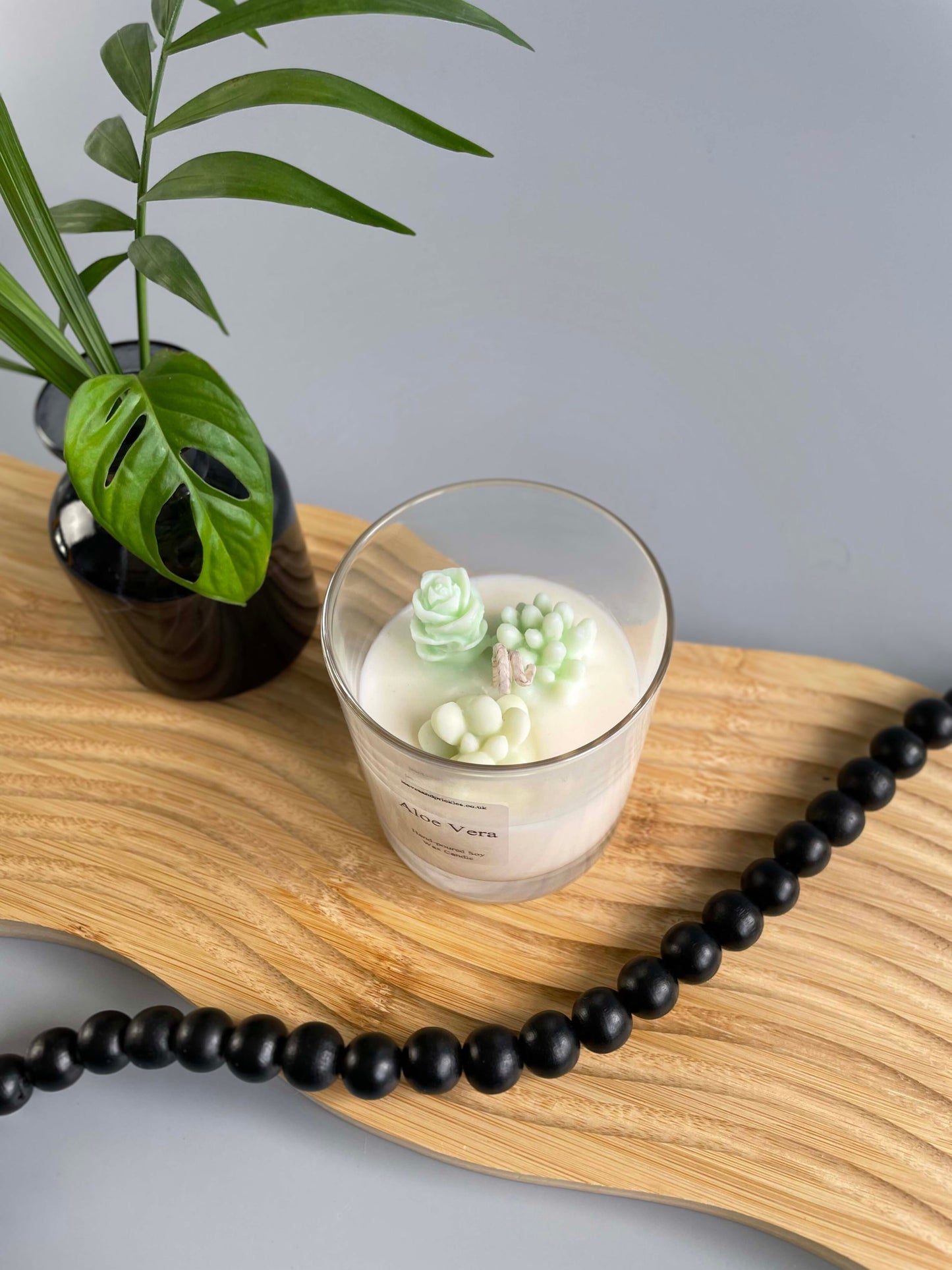 terrarium cactus candle green
