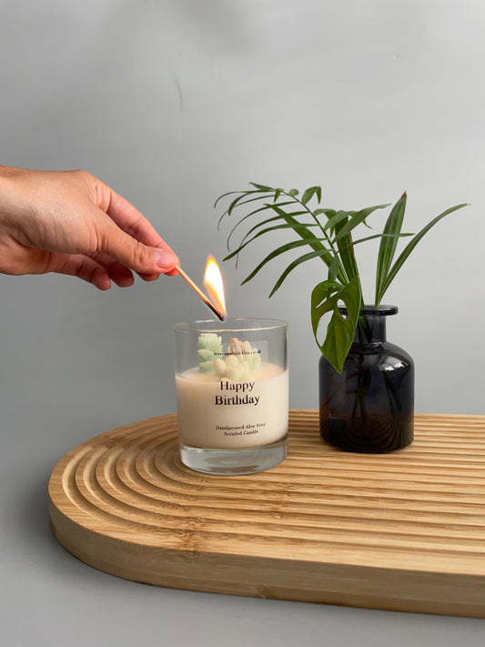 Handmade Terrarium Cactus Candle - Birthday Gift