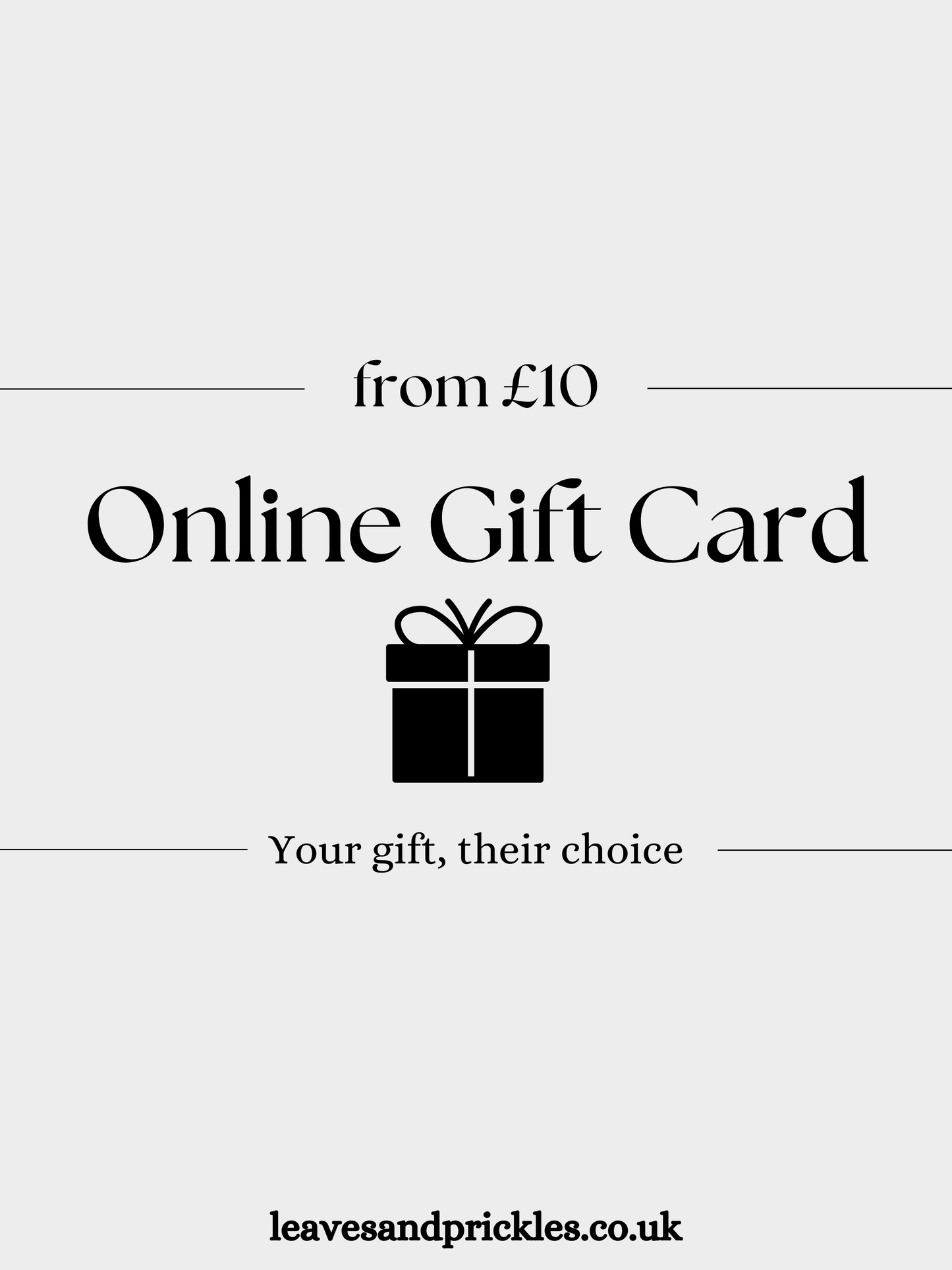 leaves and prickles Online Gift Card