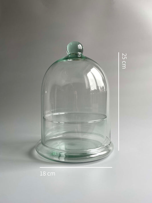 Glass Dome Terrarium Container -  H: 25cm D: 18cm