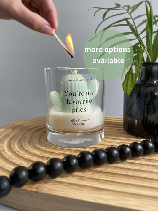 For loved ones round cactus candle