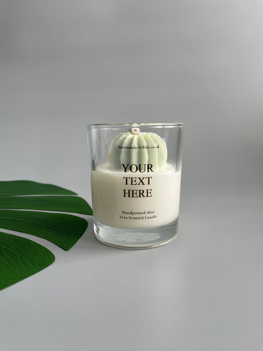 Make it personal Round Cactus Candle in Clear Glass Jar