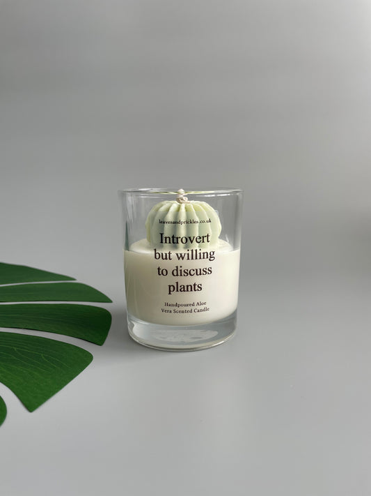 Introvert but willing to discuss plants Cactus Candle in Clear Glass Jar