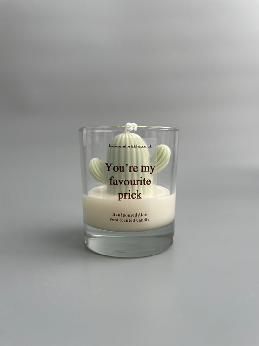 You're my favourite prick Cactus Candle in Clear Glass Jar