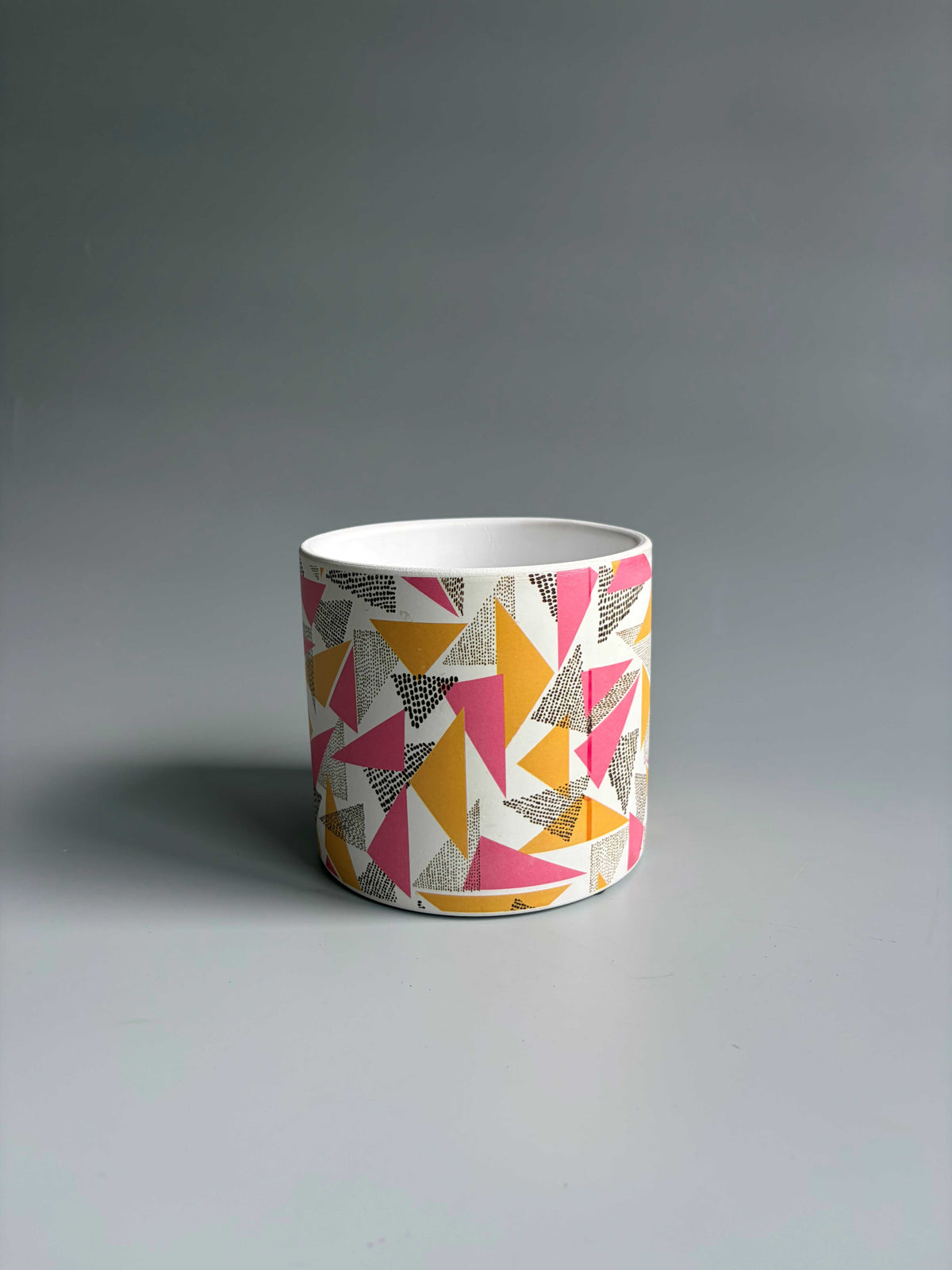 Geometric Print Indoor Ceramic Plant Pot – H: 10.5cm D: 12cm