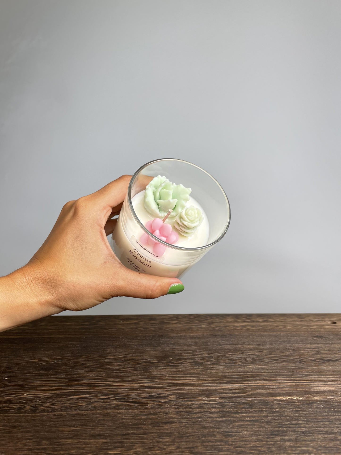 Handmade Terrarium Cactus Candle - Cactus Blossom Scent
