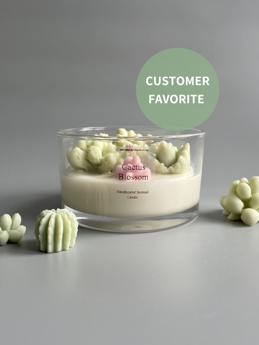 large cactus blossom candle 
