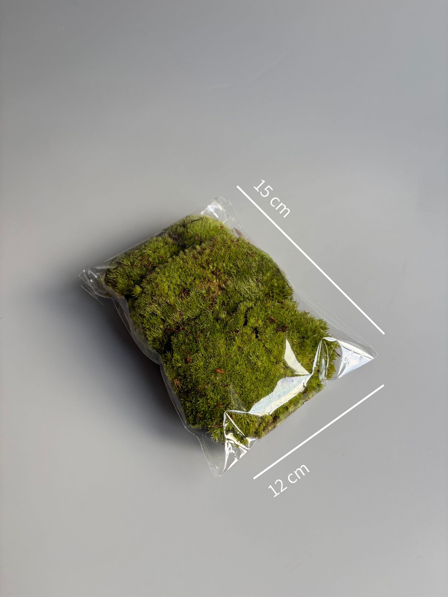 Packaged Bun Moss with Measurements