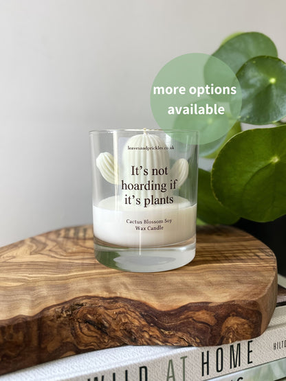 Plant lover cactus candle in glass jar 