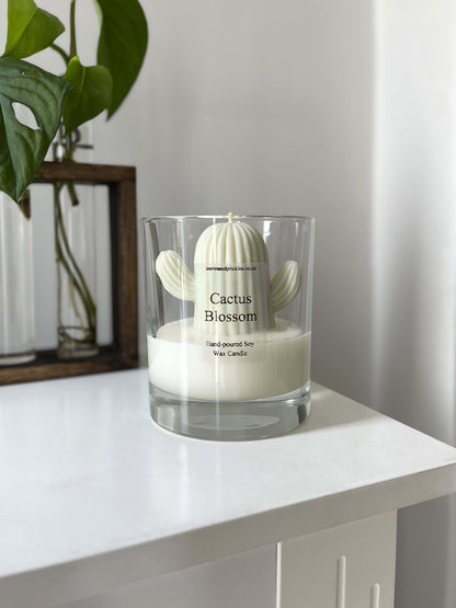 cactus candle in glass jar 
