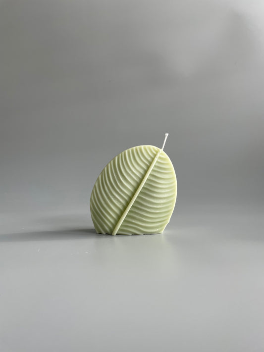 leaf shaped green candle 