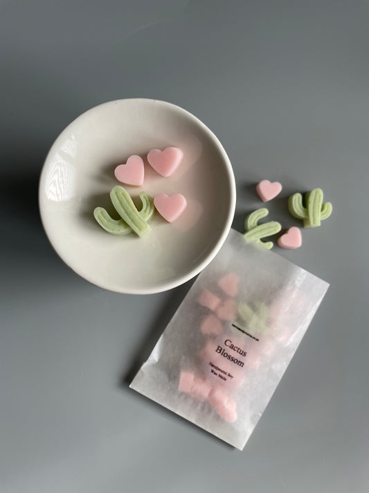 pink and green cacti wax melts 