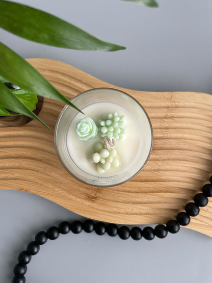 terrarium cactus candle green 